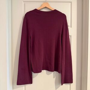 Halogen‎ Plum High Neck Bell Sleeve Knit Top Size Medium